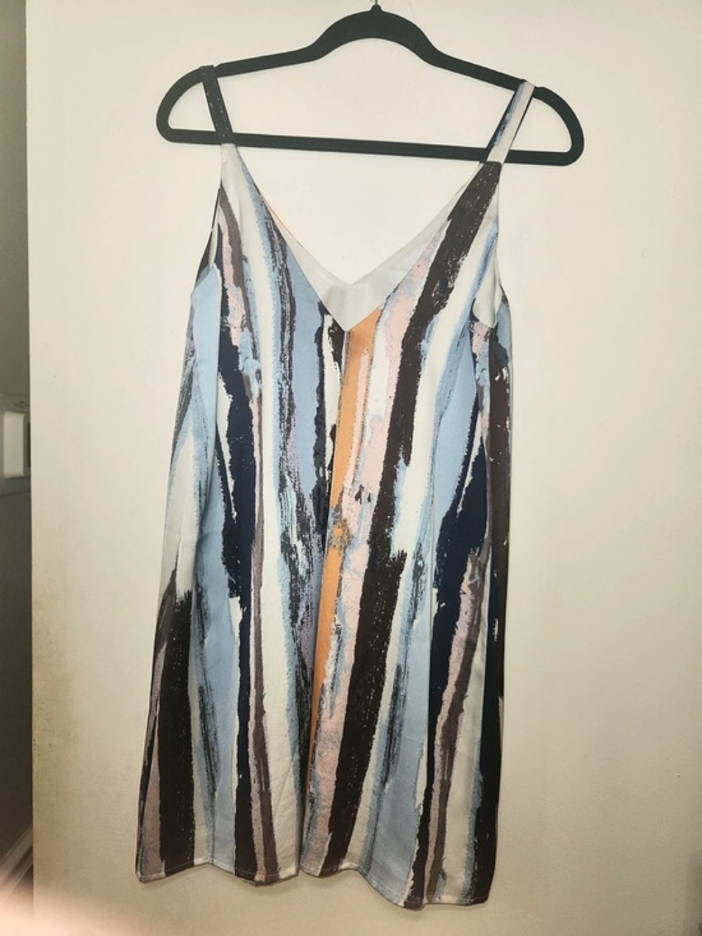 PINCH Abstract Stripe Mini Dress in Blue & Black Size Small